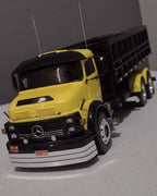 Miniatura Mercedes-Benz L-1113 Amarela Chassi-cabine clássico (Escala 1/24) (Controle Remoto)