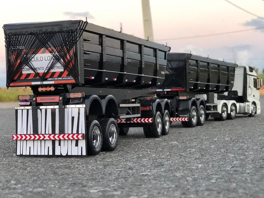 Miniatura Mercedes-Benz Arocs 3363 6x4 ClassicSpace com Rodotrem Basculante - Escala 1/24 (Controle Remoto)