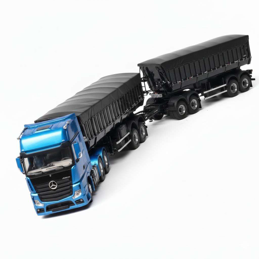 Mercedes-Benz Actros Rodotrem Graneleiro RC - Escala 1/24 (Controle Remoto)