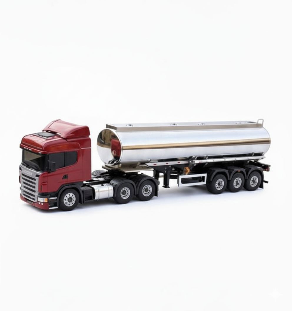 Scania R580 Highline Carreta Tanque Inox – Miniatura RC Escala 1/24 (Controle Remoto)