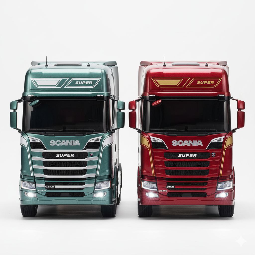 Combo Scania Super G460 + R560 – Miniaturas RC Escala 1/24 (Kit Duplo Exclusivo) Com Controle Remoto